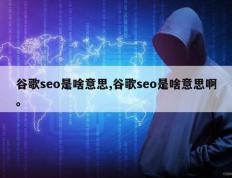 谷歌seo是啥意思,谷歌seo是啥意思啊。
