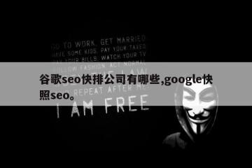 谷歌seo快排公司有哪些,google快照seo。