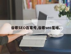 谷歌SEO百家号,谷歌seo是啥。