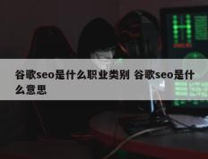 谷歌seo是什么职业类别 谷歌seo是什么意思