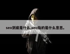 seo到底是什么,seo指的是什么意思。