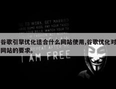 谷歌引擎优化适合什么网站使用,谷歌优化对网站的要求。