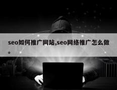 seo如何推广网站,seo网络推广怎么做。