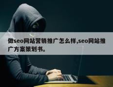 做seo网站营销推广怎么样,seo网站推广方案策划书。