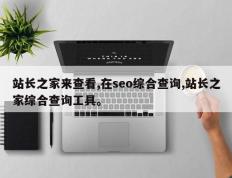 站长之家来查看,在seo综合查询,站长之家综合查询工具。