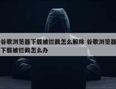 谷歌浏览器下载被拦截怎么解除 谷歌浏览器下载被拦截怎么办