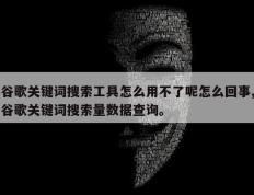 谷歌关键词搜索工具怎么用不了呢怎么回事,谷歌关键词搜索量数据查询。