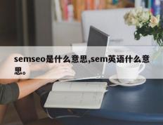 semseo是什么意思,sem英语什么意思。