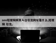 seo短视频网页入口引流网址是什么,短视频 引流。