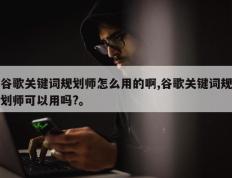谷歌关键词规划师怎么用的啊,谷歌关键词规划师可以用吗?。