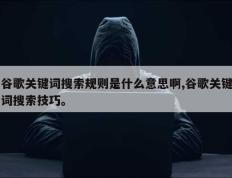 谷歌关键词搜索规则是什么意思啊,谷歌关键词搜索技巧。