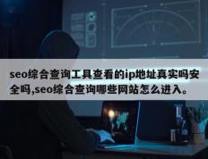 seo综合查询工具查看的ip地址真实吗安全吗,seo综合查询哪些网站怎么进入。
