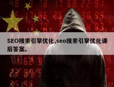 SEO搜索引擎优化,seo搜索引擎优化课后答案。