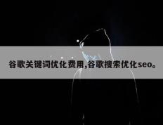 谷歌关键词优化费用,谷歌搜索优化seo。