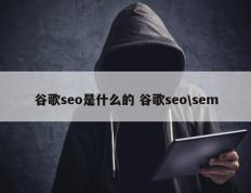 谷歌seo是什么的 谷歌seo\sem