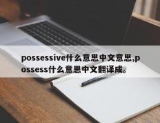 possessive什么意思中文意思,possess什么意思中文翻译成。