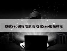 谷歌seo课程培训班 谷歌seo视频教程