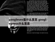 googleseo是什么意思 googleyness什么意思