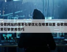 谷歌网站的搜索引擎优化在哪里设置 谷歌搜索引擎使用技巧