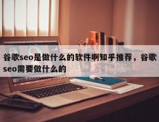 谷歌seo是做什么的软件啊知乎推荐，谷歌seo需要做什么的