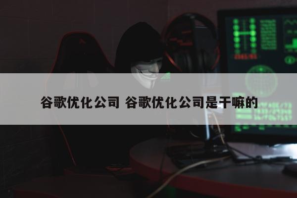 谷歌优化公司 谷歌优化公司是干嘛的