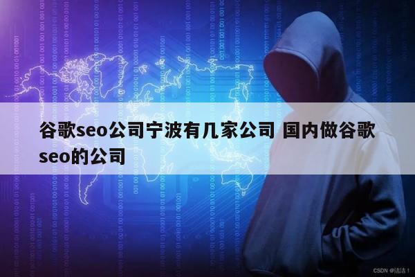 谷歌seo公司宁波有几家公司 国内做谷歌seo的公司