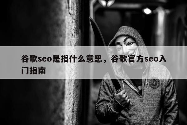 谷歌seo是指什么意思	，谷歌官方seo入门指南