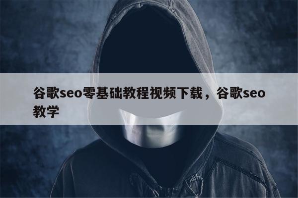 谷歌seo零基础教程视频下载，谷歌seo教学