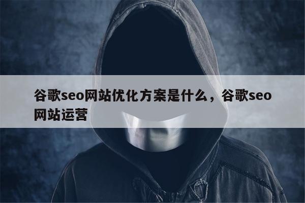 谷歌seo网站优化方案是什么	，谷歌seo网站运营