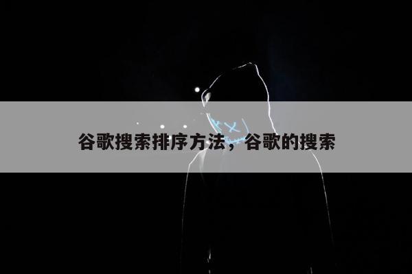 谷歌搜索排序方法，谷歌的搜索