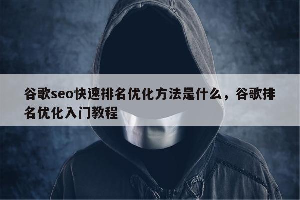 谷歌seo快速排名优化方法是什么，谷歌排名优化入门教程