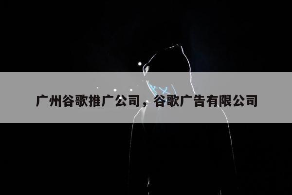 广州谷歌推广公司，谷歌广告有限公司