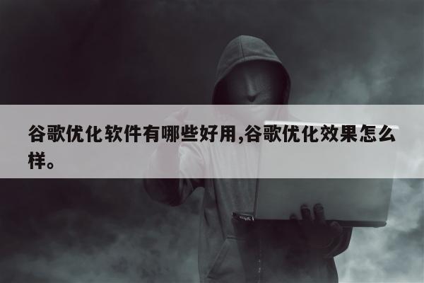 谷歌优化软件有哪些好用,谷歌优化效果怎么样。
