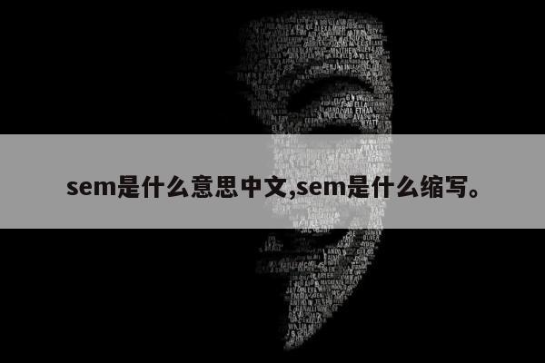 sem是什么意思中文,sem是什么缩写。