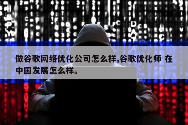 做谷歌网络优化公司怎么样,谷歌优化师 在中国发展怎么样。