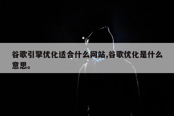 谷歌引擎优化适合什么网站,谷歌优化是什么意思。