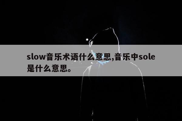 slow音乐术语什么意思,音乐中sole是什么意思。