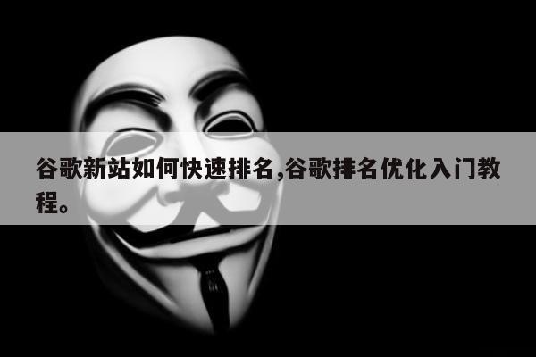 谷歌新站如何快速排名,谷歌排名优化入门教程。