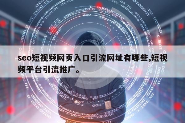 seo短视频网页入口引流网址有哪些,短视频平台引流推广。