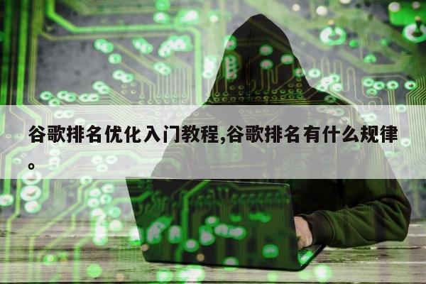 谷歌排名优化入门教程,谷歌排名有什么规律。