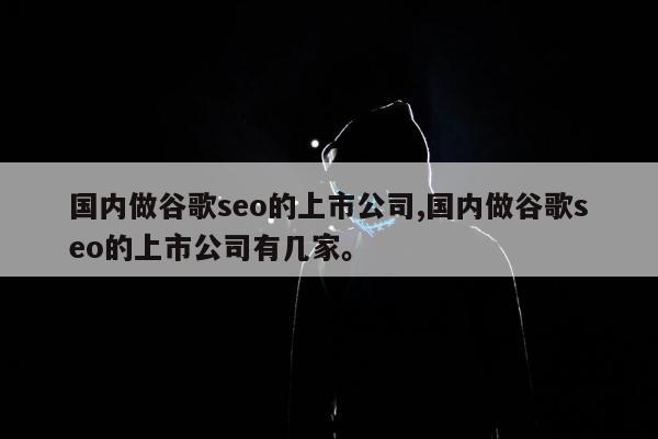 国内做谷歌seo的上市公司,国内做谷歌seo的上市公司有几家。