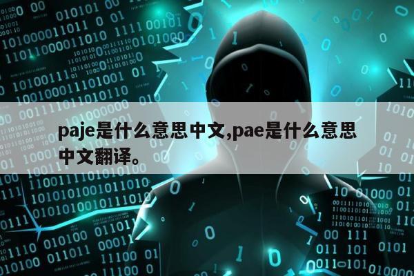 paje是什么意思中文,pae是什么意思中文翻译	。