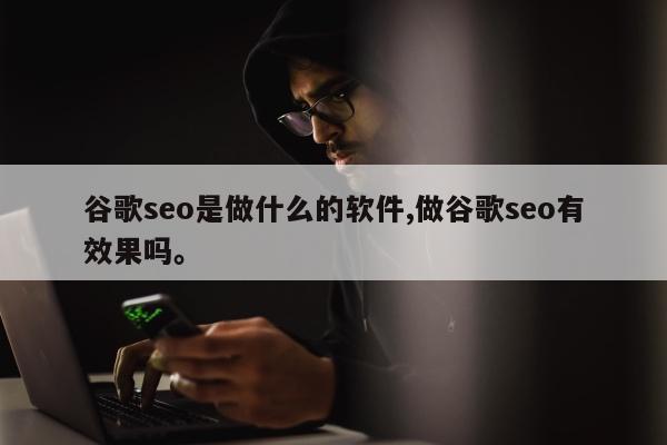 谷歌seo是做什么的软件,做谷歌seo有效果吗。