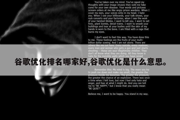 谷歌优化排名哪家好,谷歌优化是什么意思。