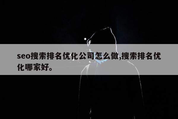 seo搜索排名优化公司怎么做,搜索排名优化哪家好	。