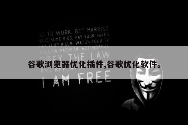 谷歌浏览器优化插件,谷歌优化软件。