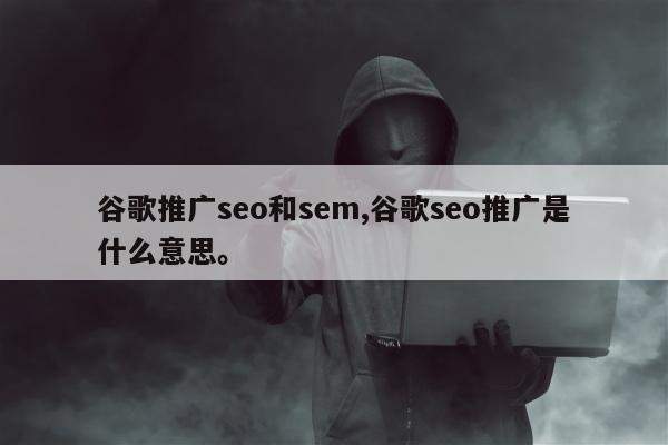 谷歌推广seo和sem,谷歌seo推广是什么意思。