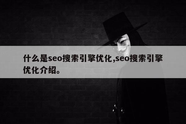 什么是seo搜索引擎优化,seo搜索引擎优化介绍。