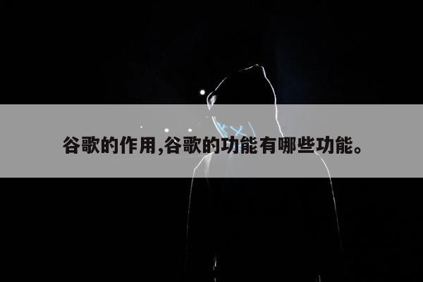 谷歌的作用,谷歌的功能有哪些功能	。