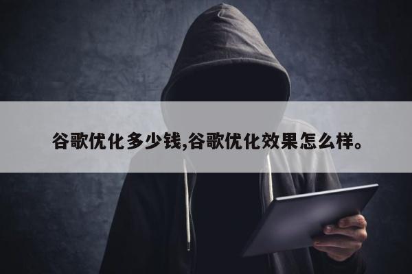 谷歌优化多少钱,谷歌优化效果怎么样。